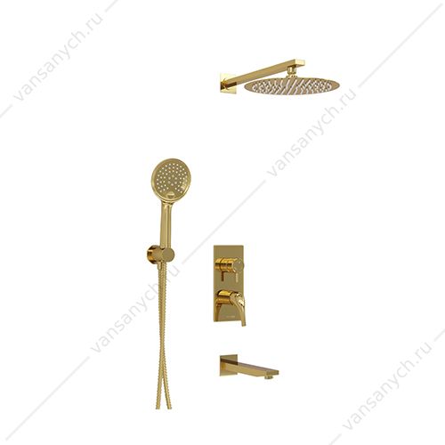 SET2199 Душевая система для ванны с верхн. и ручн. душ., изливом, A71208, золото глянцевое WasserKraft (Германия) купить в Тюмени (Ван Саныч™)