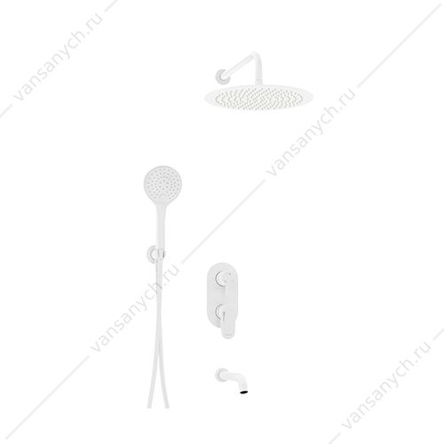 SET2195 Душевая система для ванны с верхн. и ручн. душ., изливом, A85161, белый WasserKraft (Германия) купить в Тюмени (Ван Саныч™)