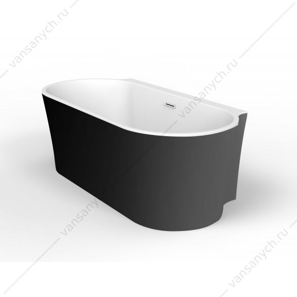 Ванна 170х80 акрил. BELBAGNO BB409 черный/белый пристен. слив-перелив. хром, BB409-1700-800-W/NM Belbagno (Италия) купить в Тюмени (Ван Саныч™)