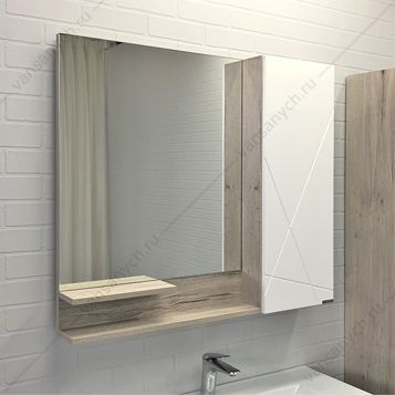 00-00008508 Зеркало-шкаф 90 COMFORTY Мерано белый/дуб дымчатый, 00-00008508CF Comforty (Россия) купить в Тюмени (Ван Саныч™)