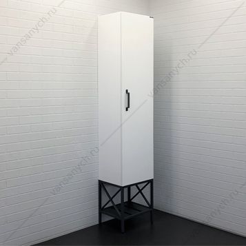 00-00009884 Шкаф-колонна 39х190 COMFORTY Бредфорд белый/графит, 00-00009884CF Comforty (Россия) купить в Тюмени (Ван Саныч™)