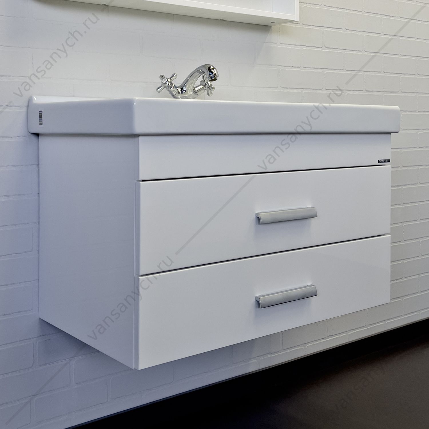 00-00011163 Тумба с раковиной 80П COMFORTY Никосия белый глянец с раковиной Fest 80 F01, 00-00011163CF Comforty (Россия) купить в Тюмени (Ван Саныч™)