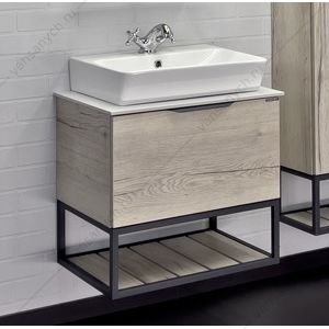 00-00011395 Тумба с раковиной 60 COMFORTY Порто дуб дымчатый с белой столешницей №8 c раковиной COMFORTY 9055RA-50, 00-00011395CF Comforty (Россия) купить в Тюмени (Ван Саныч™)