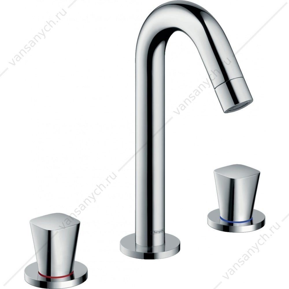 Смеситель для раковины HG Logis на 3 отверстия  хром 71133000  HANSGROHE (Германия) купить в Тюмени (Ван Саныч™)