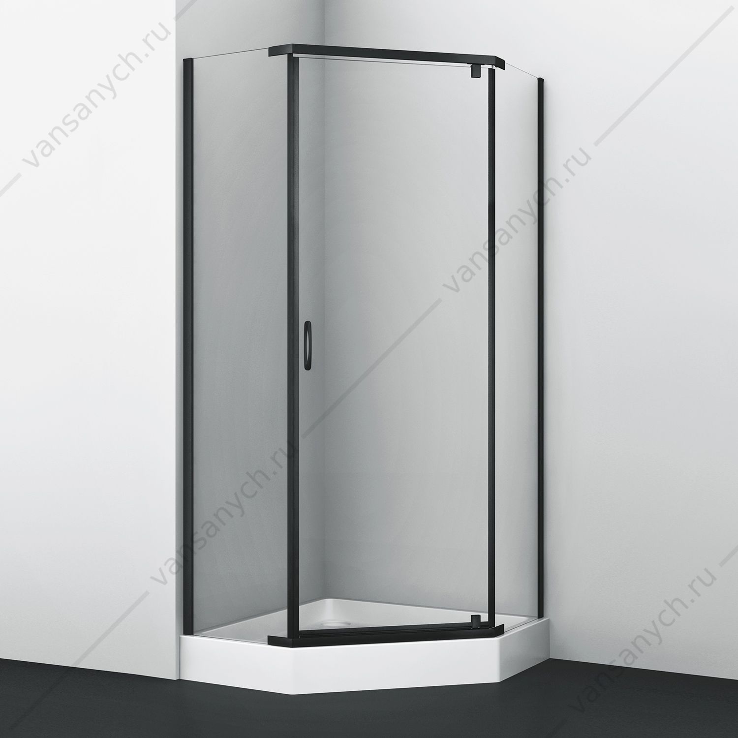 9070183 Душевой уголок 100х100х200 Wiese 84P38, черный WasserKraft (Германия) купить в Тюмени (Ван Саныч™)
