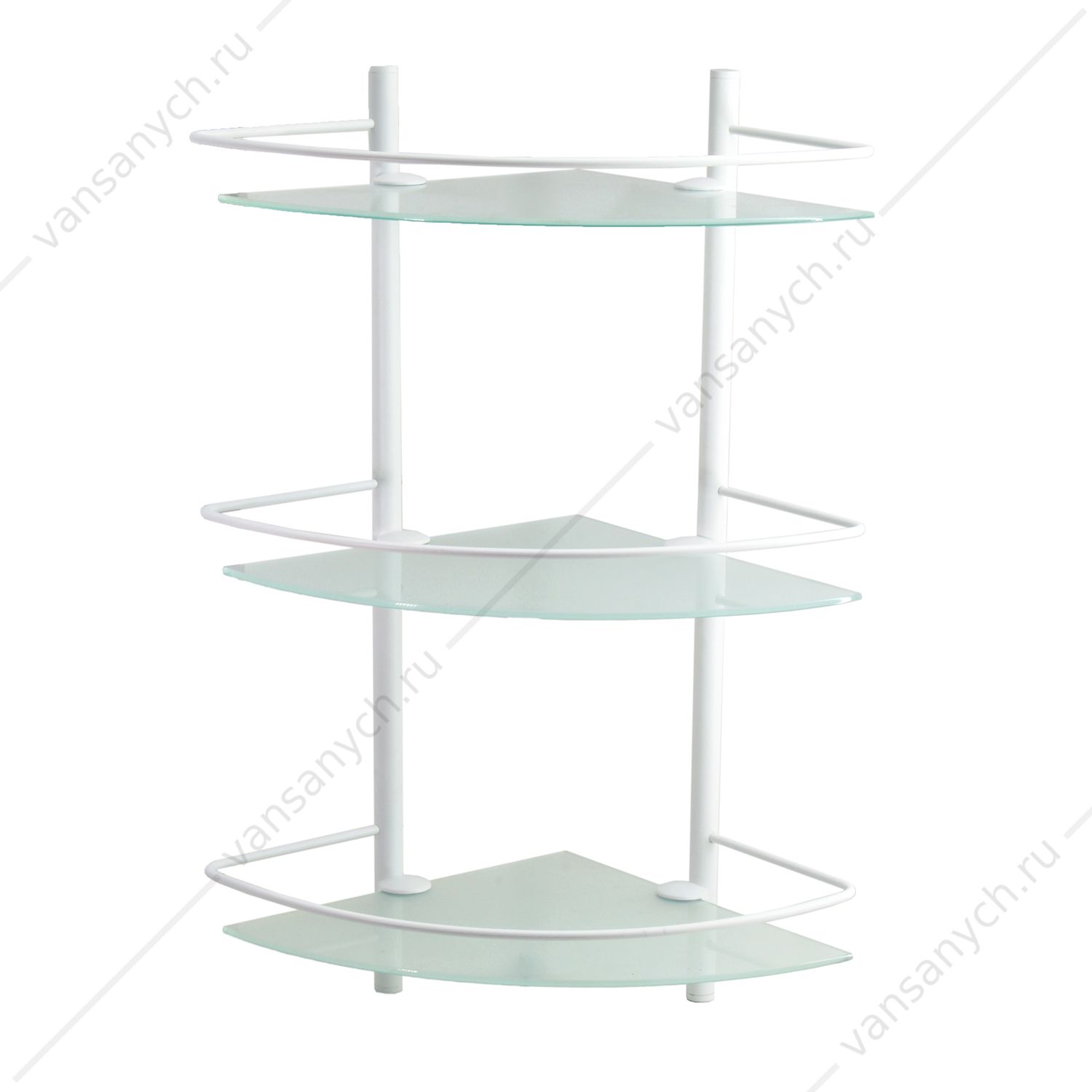 Полка стеклянная угловая тройная, Kammel K-8300WHITE, белый, K-3133WHITE WasserKraft (Германия) купить в Тюмени (Ван Саныч™)