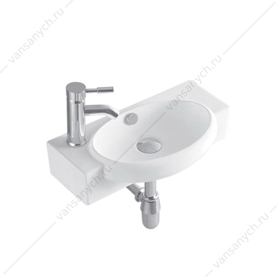Раковина 51х27,5 Aquatek слив слева, белая подвесная AQ5329-00  Aquatek (Россия) купить в Тюмени (Ван Саныч™)