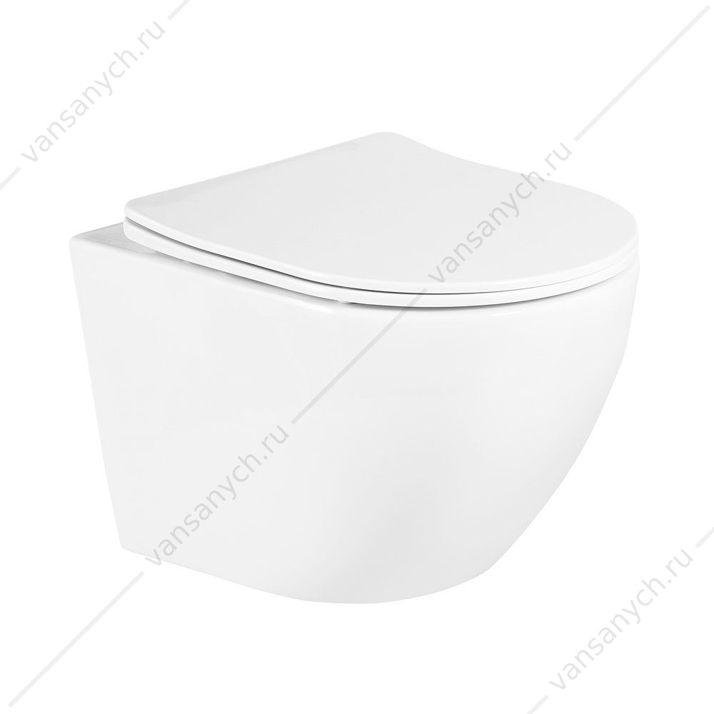 Унитаз безободковый BELBAGNO UNO с сиденьем микролифт, подвесной белый BB3105CHR/SC Belbagno (Италия) купить в Тюмени (Ван Саныч™)