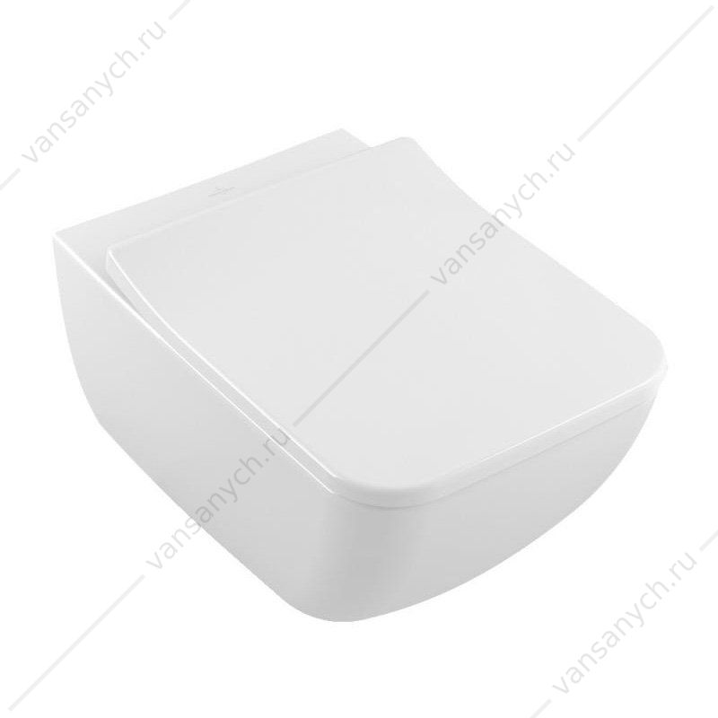 Унитаз безободковый Villeroy & Boch VENTICELLO с сиденьем микролифт, быстросъем, 4611RS01 комбипак, подвесной Villeroy&Boch (Германия) купить в Тюмени (Ван Саныч™)