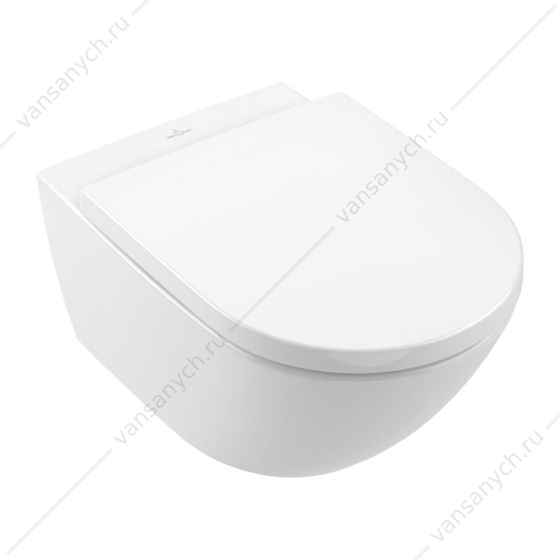 Унитаз безободковый Villeroy & Boch SUBWAY 3.0 с сиденьем (микролифт, быстросъем) 4670TS01 комбипак, подвесной Villeroy&Boch (Германия) купить в Тюмени (Ван Саныч™)