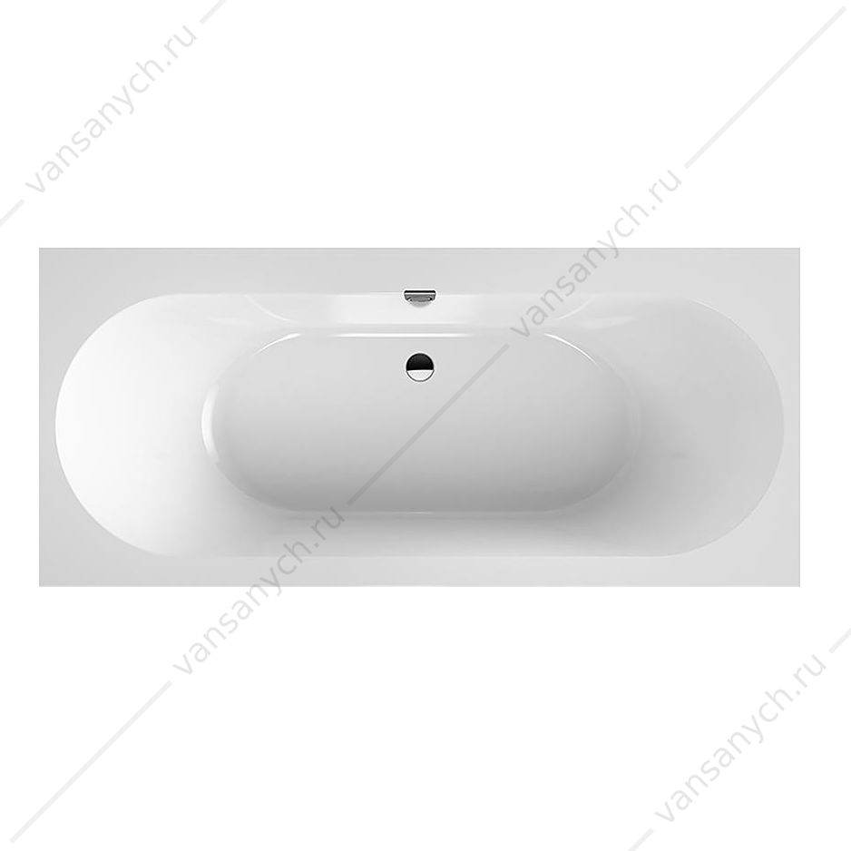 Ванна 180x80 Villeroy & Boch OBERON 2.0, материал кварил Quaryl®, слив/перелив + ножки UBQ180OBR2DV-01  Villeroy&Boch (Германия) купить в Тюмени (Ван Саныч™)