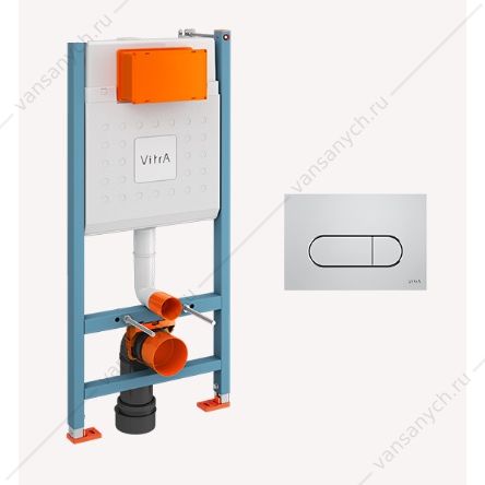 Инсталляция с кнопкой смыва Vitra Core 732-5800-01 кнопка Root R 740-2280 глянц. хром,  Vitra (Турция) купить в Тюмени (Ван Саныч™)
