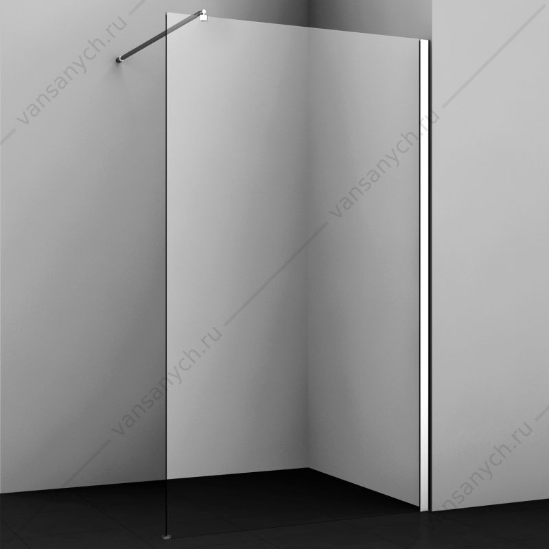 Душевая перегородка 110х200 WasserKRAFT Rossel 28W46 стекло прозрачное, профиль хром WasserKraft (Германия) купить в Тюмени (Ван Саныч™)