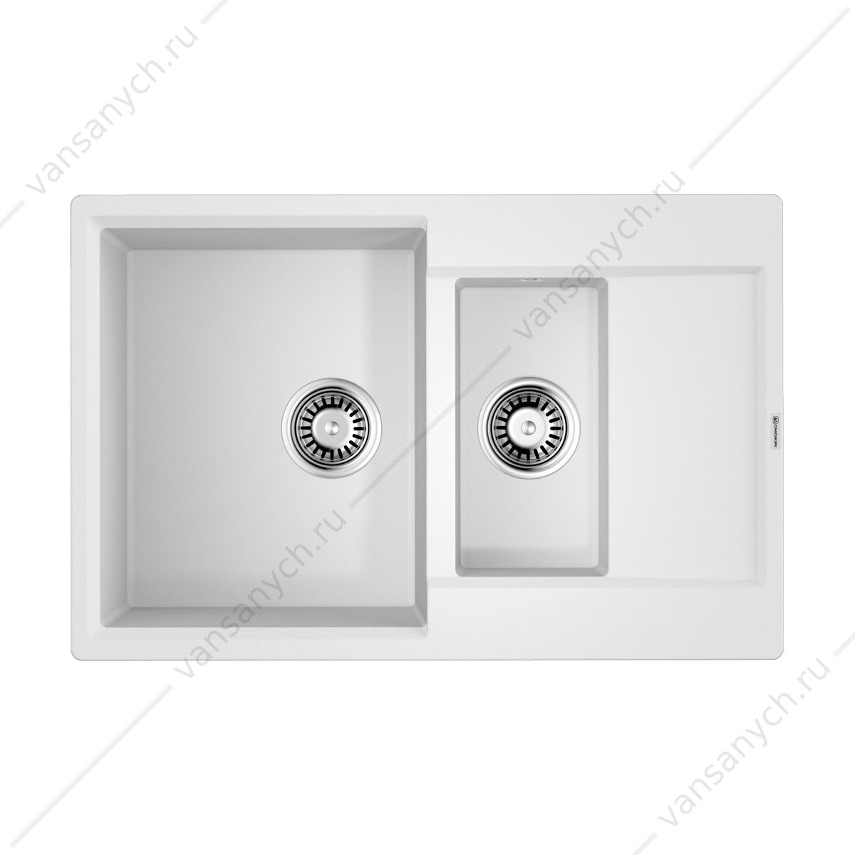 Мойка Omoikiri Daisen 78-2T-WH Tetogranit/белый Omoikiri (Япония) купить в Тюмени (Ван Саныч™)