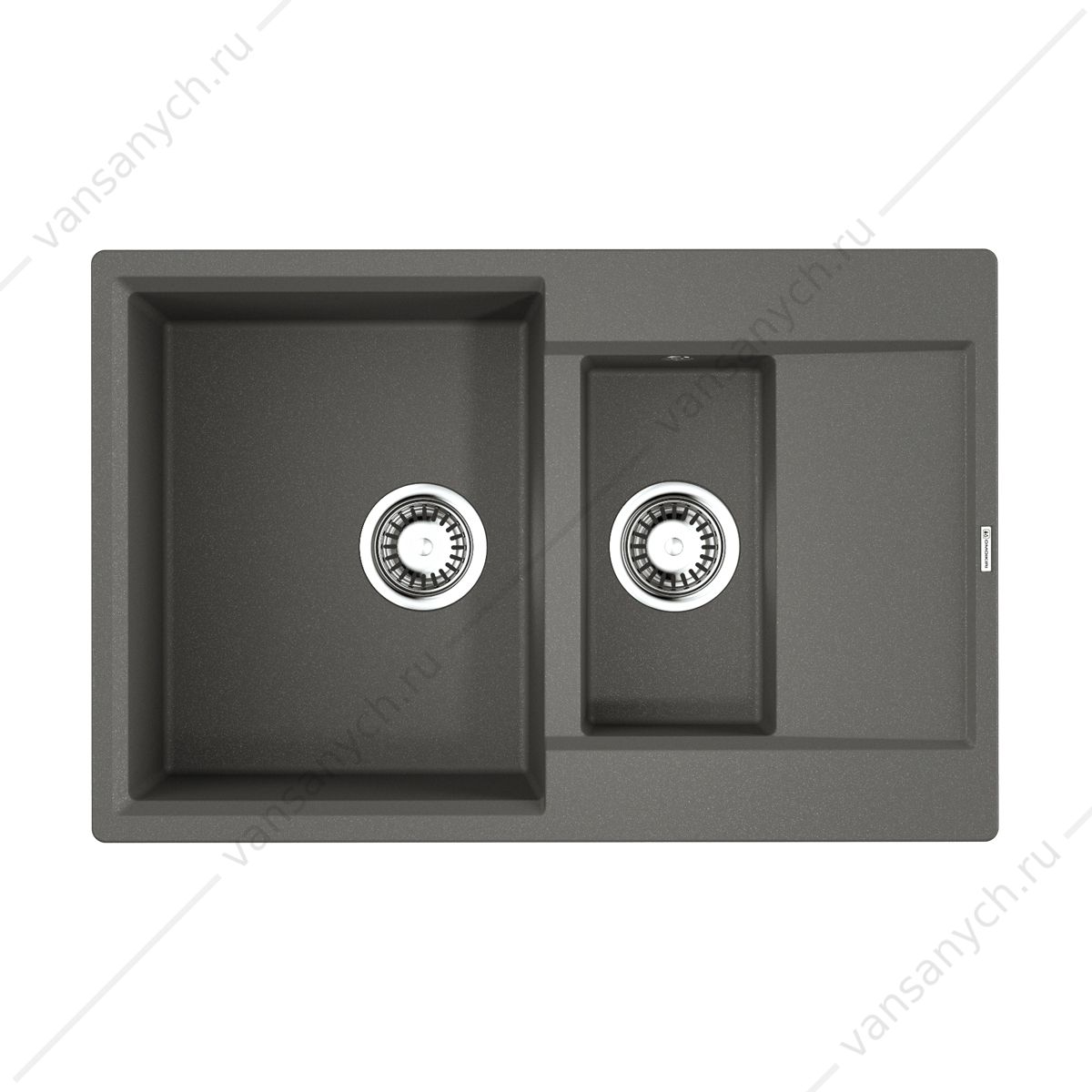Мойка Omoikiri Daisen 78-2T-PL Tetogranit/платина Omoikiri (Япония) купить в Тюмени (Ван Саныч™)