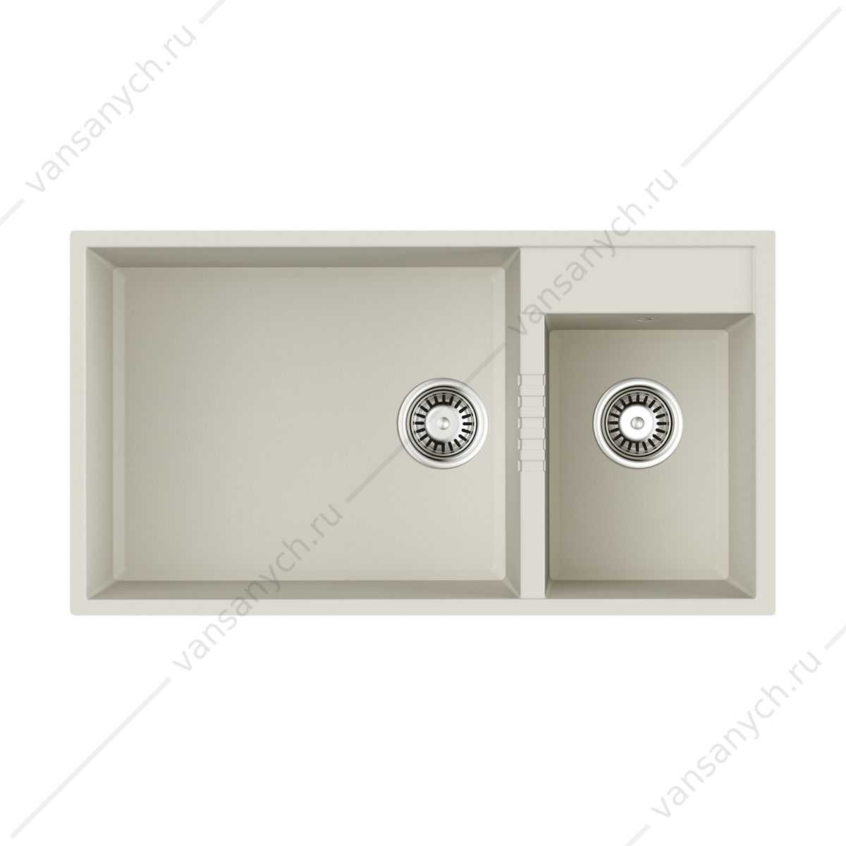 Мойка Omoikiri Tedori 85-2-U-PL Tetogranit/платина Omoikiri (Япония) купить в Тюмени (Ван Саныч™)