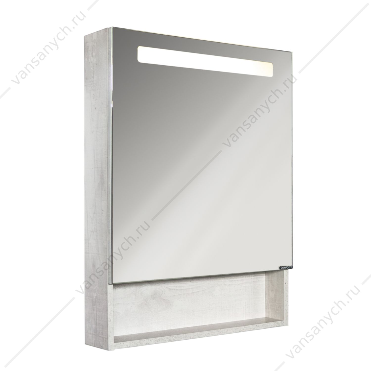 00-00014144 Зеркало-шкаф 60х80 COMFORTY Никосия-60 LED-подсветка дуб белый 00-00014144CF Comforty (Россия) купить в Тюмени (Ван Саныч™)