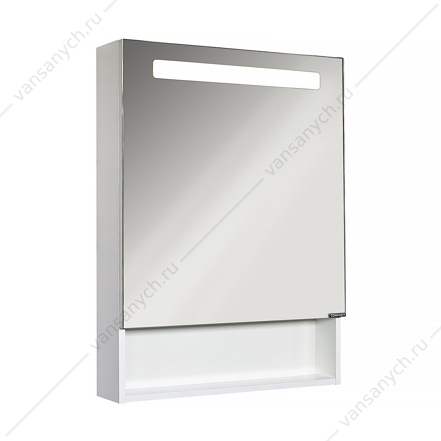 00-00014145 Зеркало-шкаф 60х80 COMFORTY Никосия-60 LED-подсветка белый глянец 00-00014145CF Comforty (Россия) купить в Тюмени (Ван Саныч™)