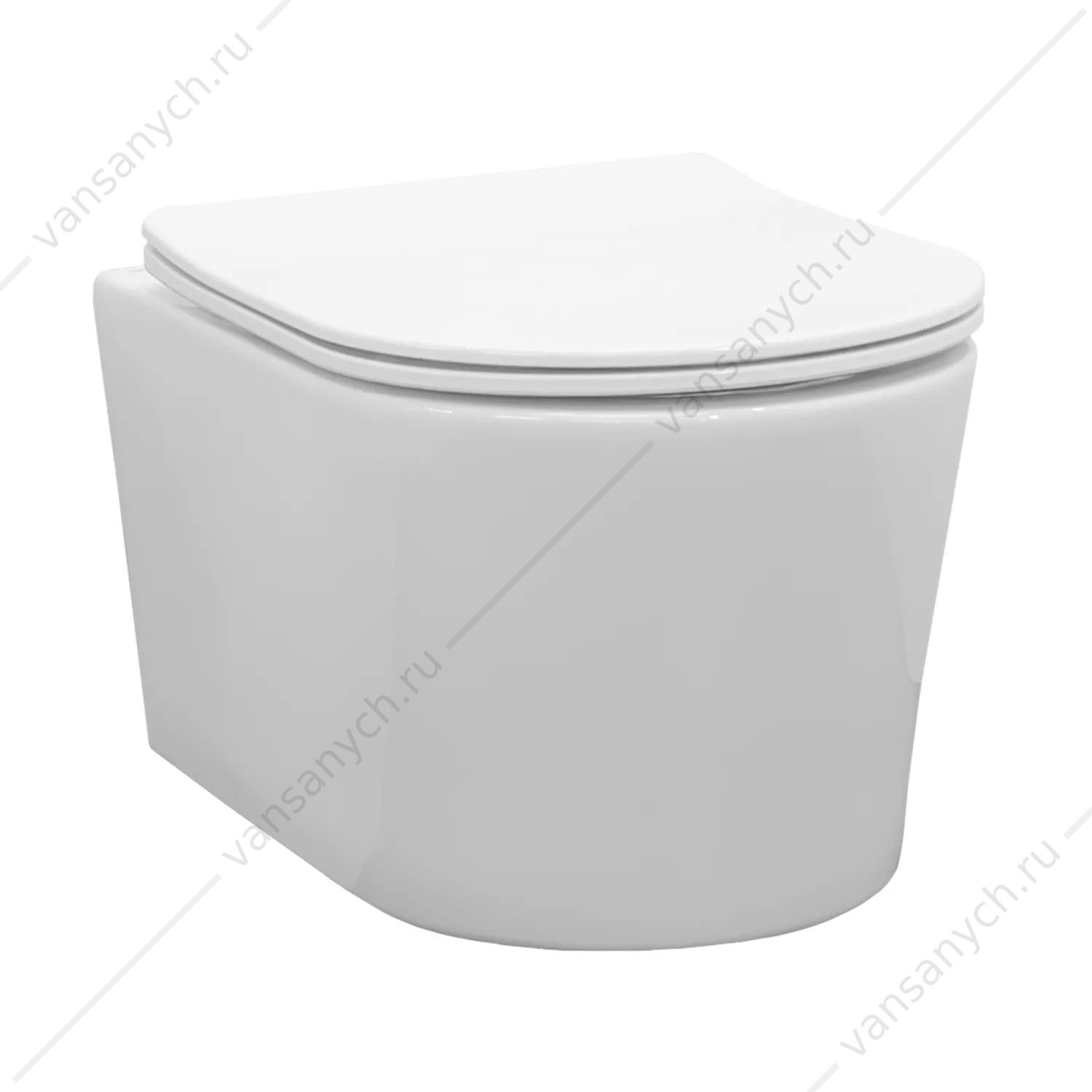 00-00016276 Унитаз безободковый с сиденьем микролифт COMFORTY CF40513R белый подвесной Comforty (Россия) купить в Тюмени (Ван Саныч™)