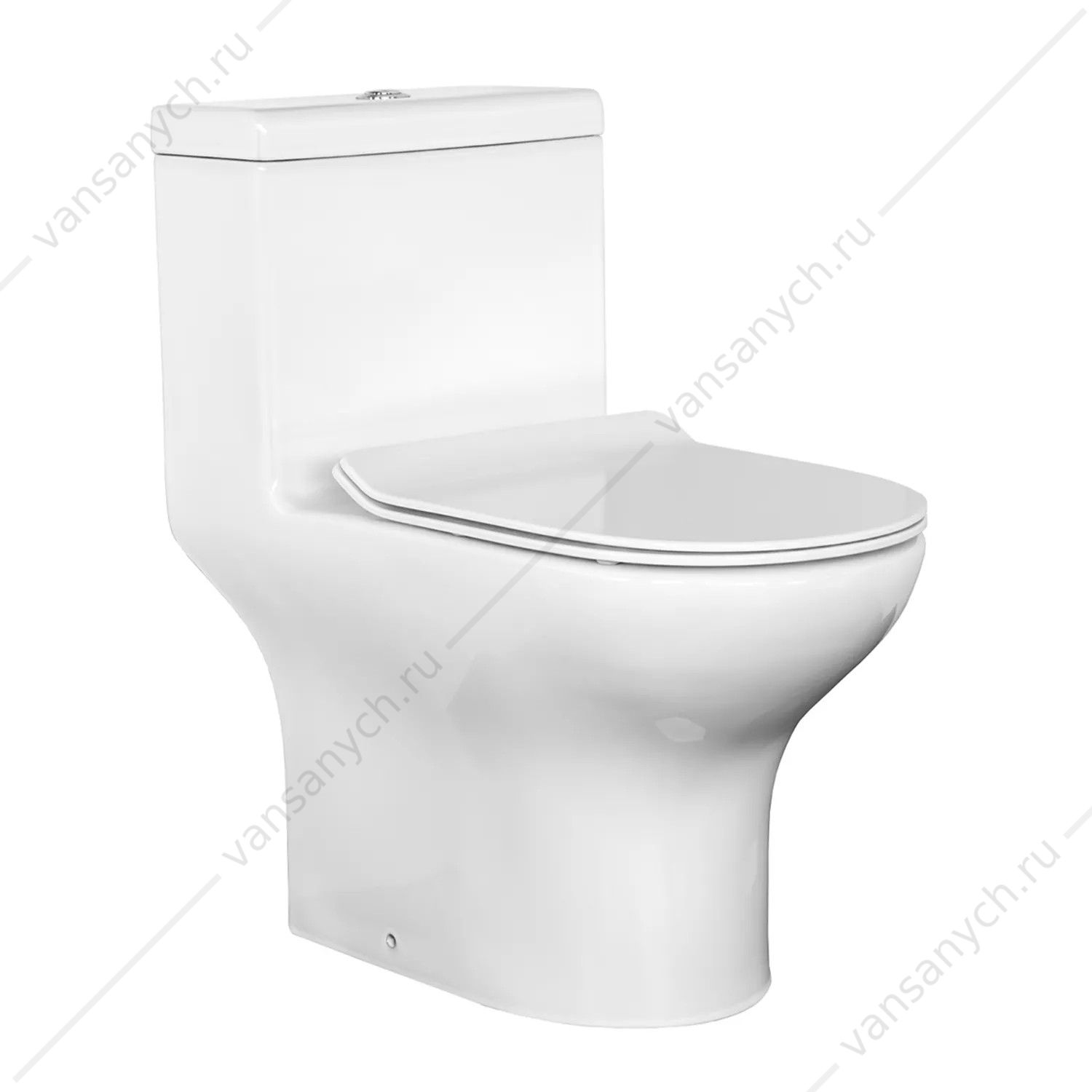 Унитаз моноблок безободковый с сиденьем микролифт Comforty CF41083OP  Comforty (Россия) купить в Тюмени (Ван Саныч™)
