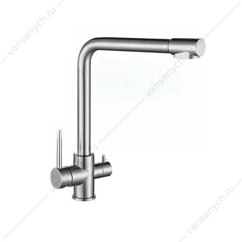 Смеситель с подключением к фильтру питьевой воды для кухни GROSS AQUA GA3121609SS Neosteel нерж.сталь Gross Aqua (Россия) купить в Тюмени (Ван Саныч™)