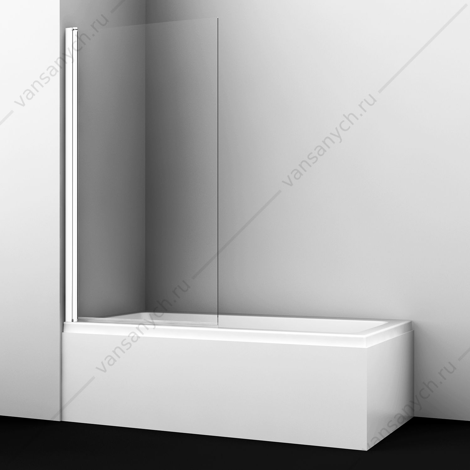 9062479 Шторка на ванну 80х140 Berkel 48P01-80WHITE, белый WasserKraft (Германия) купить в Тюмени (Ван Саныч™)