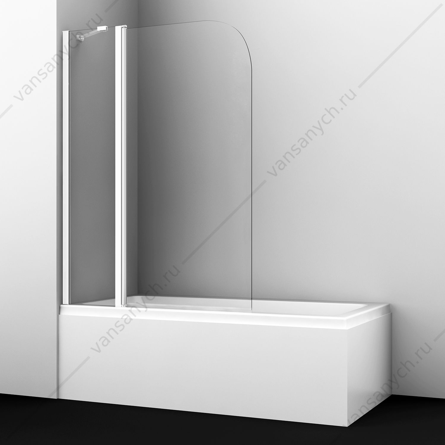 9062482 Шторка на ванну 110х140 Leine 35P02-110WHITE Fixed, белый WasserKraft (Германия) купить в Тюмени (Ван Саныч™)